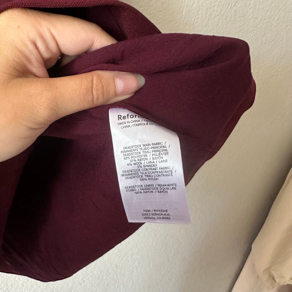 Reformation x Kacey Musgraves Bunny Wool Blend Mini Dress Plum Size 2 - Picture 7 of 11